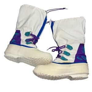 Sorel Vtg 90s Colorblock Thrashed Snow Boots Women’s Sz 6 Trashy Y2K Casual Shoe